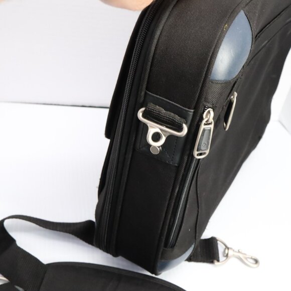 Samsonite Laptop Bag Briefcase Soft Messenger Black w/ Strap - Picture 10 of 16